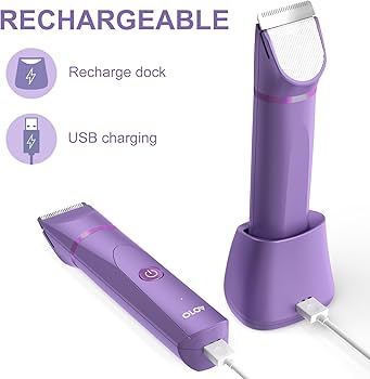 Electric Body Hair Trimmer – Purple Edition (Waterproof, USB Recharge, Full-Body Grooming)